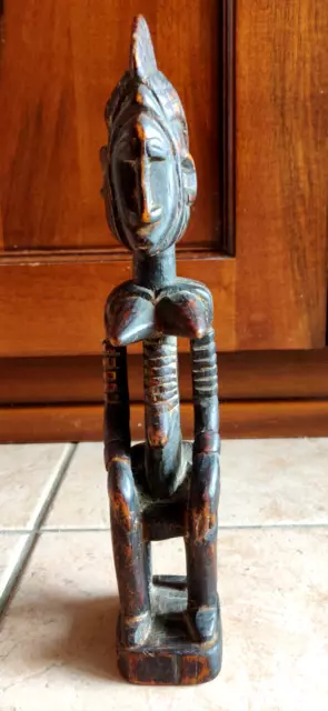 Scultura in legno arte africana Mossi figura femminile seduta 3