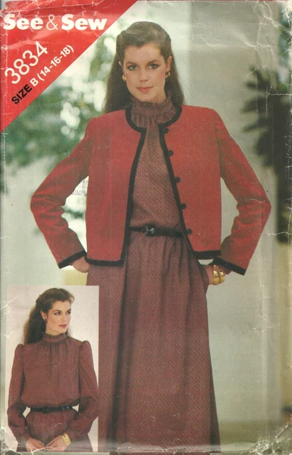 BUTTERICK See&Sew MISSES' 14-18 JACKET & DRESS SEWING PATTERN VINTAGE