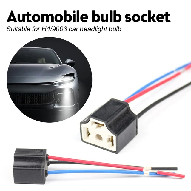 3PZ H4/9003 HID Connettore Lampadina allo Xeno Femmina Adattatore Spina Ceramica Cavo di Estensione
