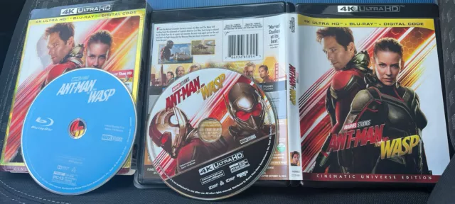 Ant-Man and the Wasp 4K Ultra HD Blu Ray 2 Disc Set W/ Slipcover Marvel Comics