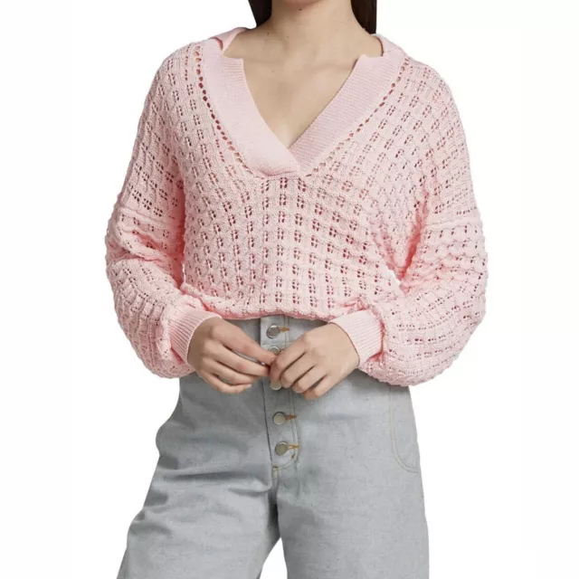 NWT Rachel Comey Noda Open Stitch Knit Pink Sweater XS