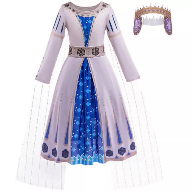 Kids Wish Queen Amaya Cosplay Costume Girls Dress Up Christmas Princess Dress UK