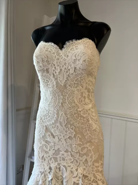 Pronovias ‘Druida’ Off White/Beige Size 14 Wedding Dress RRP $3,060 Sample Stock 2