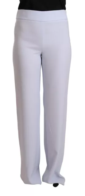 EMPORIO ARMANI Pants Light Blue High Waist Straight Trouser IT44/US10/L RRP $500