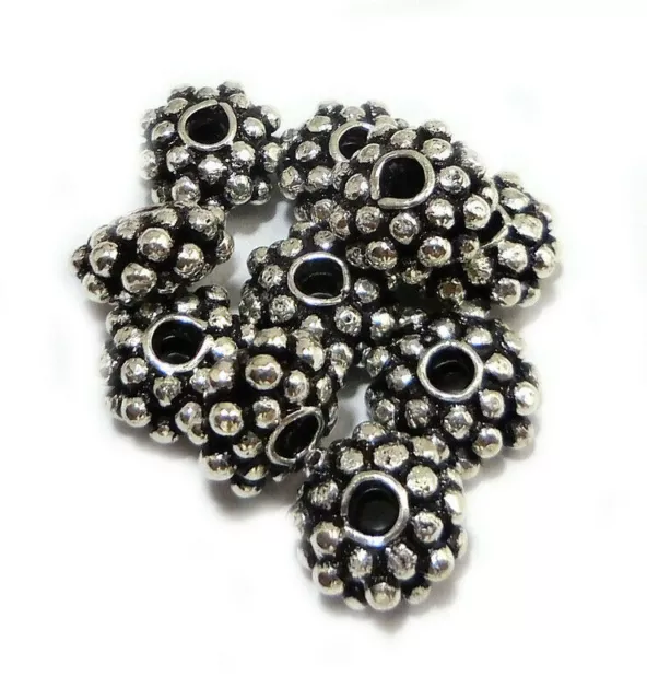 65 Pcs 7Mm Rondelle Spacer Bead Oxidized Silver Plated Jewelry Making Bead 122