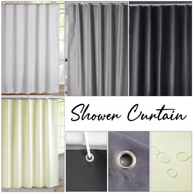 Heavy Duty Bath Shower Curtains Plain Waterproof Thick Polyester Quality Fabric