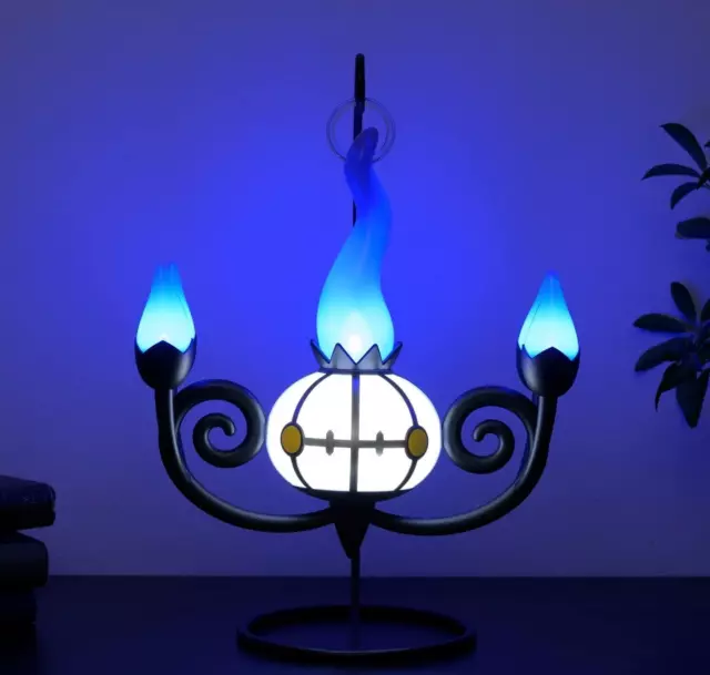 Pokemon Center Original Chandelure Flaming Flame LED Light opened