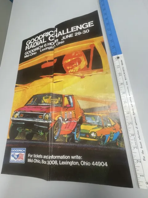 1975 Goodrich Radial Challenge Old Vintage Colorful Racing Poster Tire Tires