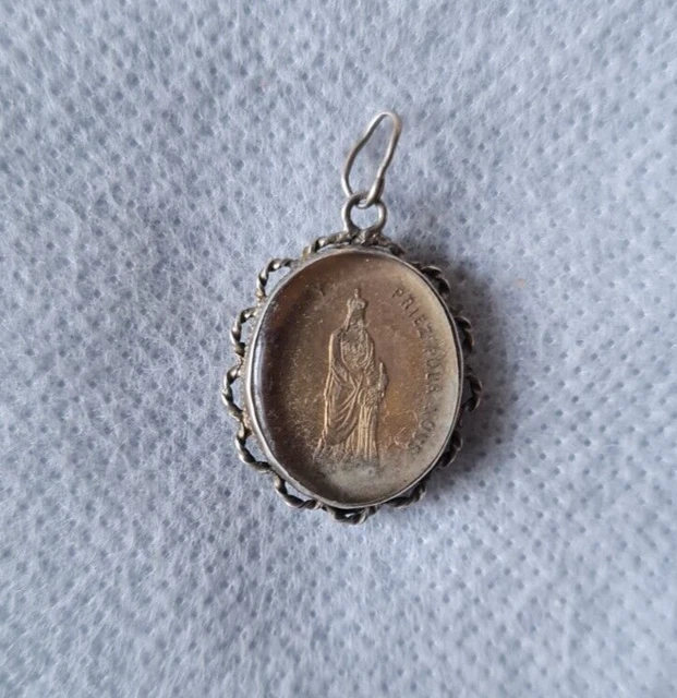 Pendentif Porte-Photo Ancien Double Face Plaqué Or - Début XXe Siècle - Occasion