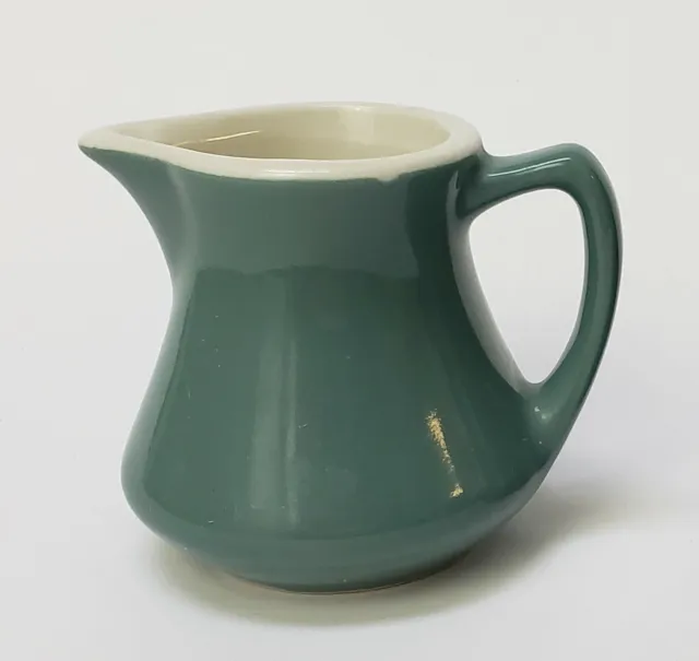 Hall Pottery Pitcher Creamer USA Green Miniature Small Handle