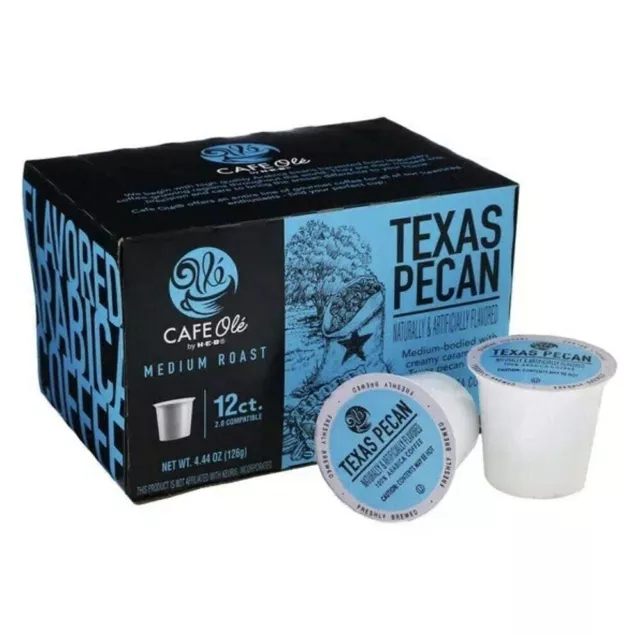 HEB Cafe Ole Texas Pecan Single Serve Medium Roast Coffee 12 count K Cups