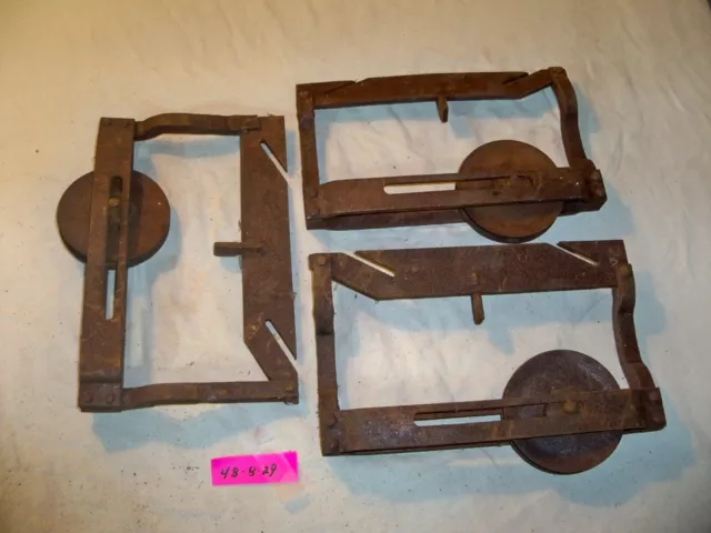 3 Vintage Iron Barn Door Roller Shed Sliding Door Trolley Wheels Hardware