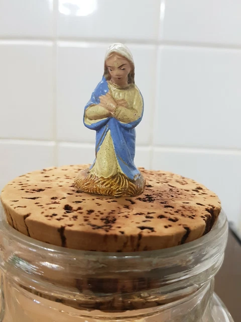Ancien Santon Devineau Marie Pour Crèche De Noël, Hauteur 13cm, Taille 6, Vintage