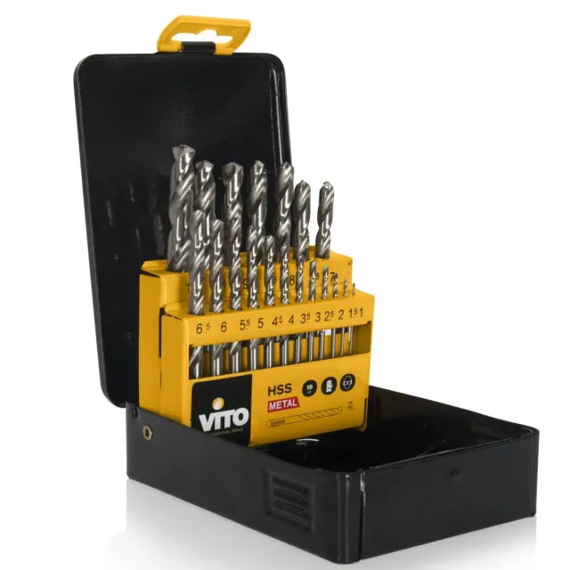 Brocas Acero Caja De 19 Piezas Diámetro 1 De 10MM Vitopower