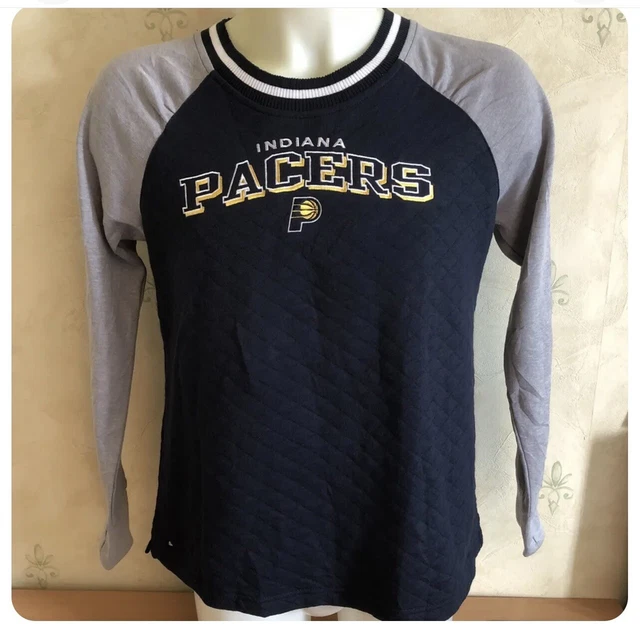 Felpa Indiana Pacers NFL Top Taglia Large Navy Imbottito Logo Ricamato Unisex