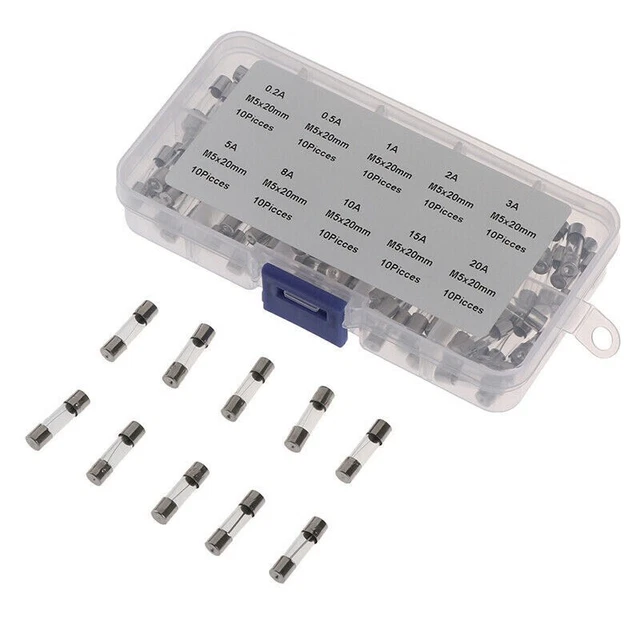 100 pièces fusibles à tubes en verre durables 5 x 20 mm avec large gamme de sp