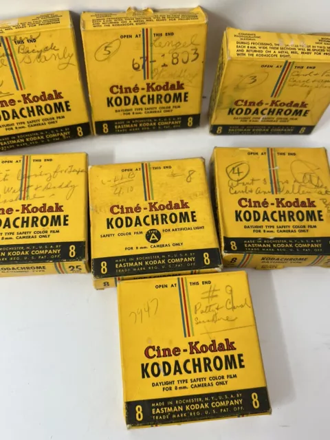 1950 Lote 7 Grabaciones de Cine-Kodak KODACHROME 8 MM Pa Pennsylvania TAL CUAL