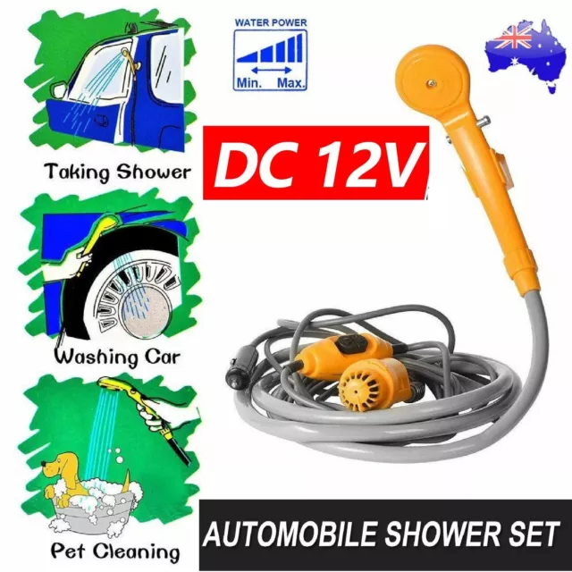 Automobile Shower Set Portable Travel Trip Camp Car Caravan DC 12V Water Pump AU