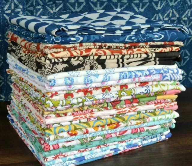 10 Cotton Hand Block Print Scarves Sarongs Pareo Hijab Wrap beach wear Indian