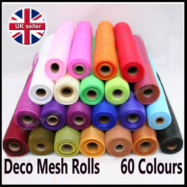 Deco Mesh Rolls 50cm x 9yd Roll - 60 colours available - UK seller - Polynet