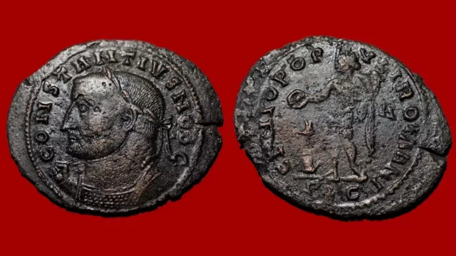 Monnaie Romaine, Constance I Chlore – Follis - Génie, Lyon, TTB [30FCC5]