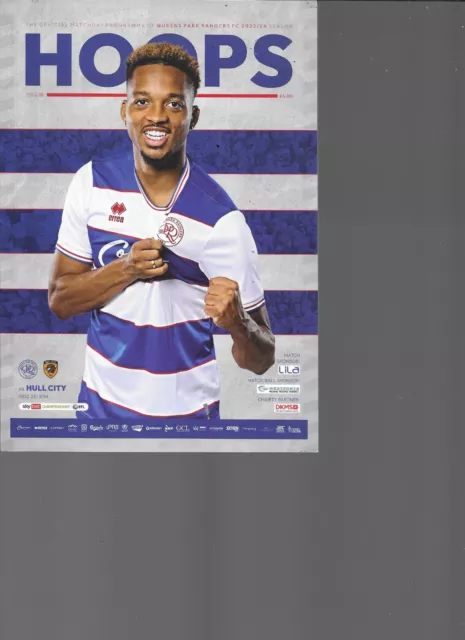 PROGRAMME - QUEENS PARK RANGERS (QPR) v HULL CITY - 9 DECEMBER 2023