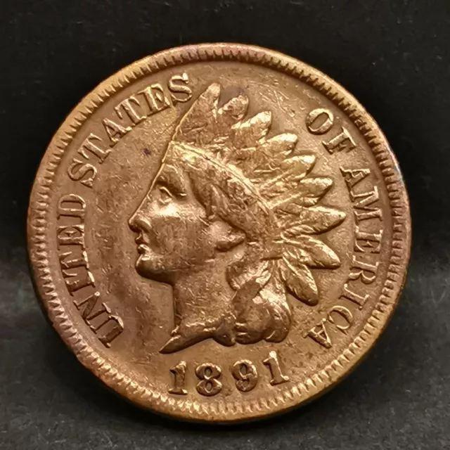 1 Cent Indian Head 1891 Usa / Tete D'indien