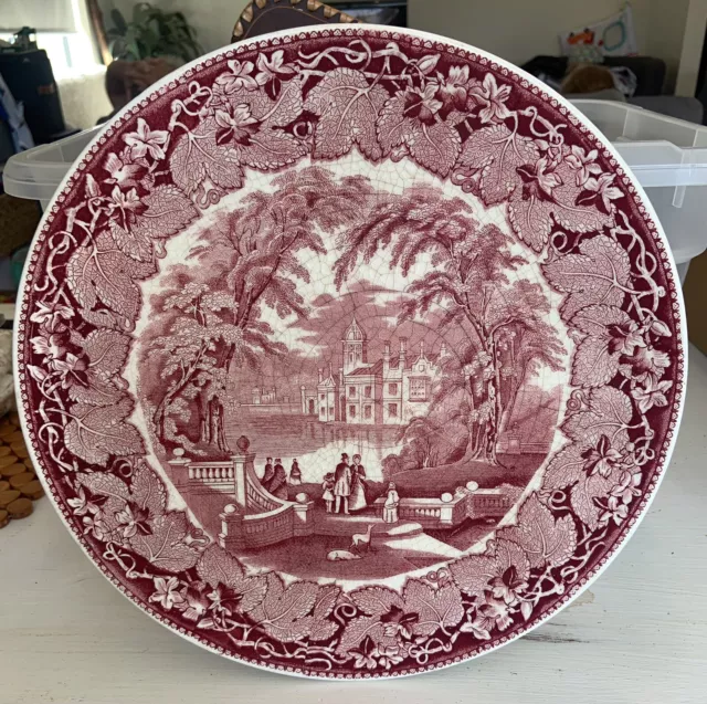 Masons Ironstone Vista Pattern Serving Plate In Pink 30Cm Diameter