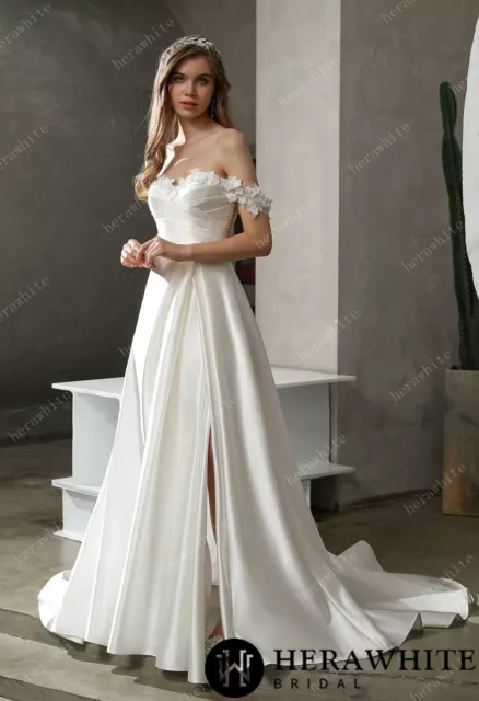 OFF THE SHOULDER wedding dress size 16 £15.00 - PicClick UK