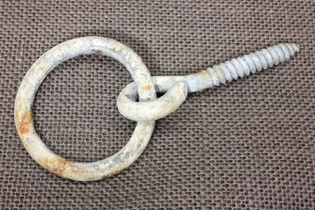 Old Hitching Post Ring 2 5/8" Horse Tie Barn Plant Hanger Vintage Rustic Iron
