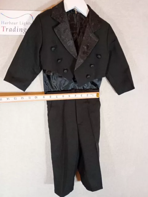 Anzug Jungen 3 Stück Smoking schwarze Jacke/Hose/Weste schwarz Hochzeit smart