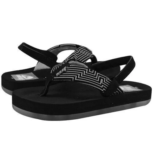 REEF Youth Kids Thong Walking Sandals Maze Game Shoes US 7/8 Black Flip Flops