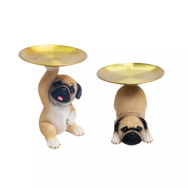 Mops-Hundestatue, kreative Hundeskulptur aus Kunstharz für Tisch,