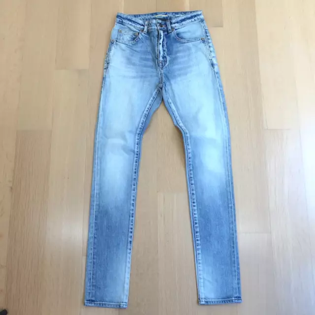 Saint Laurent High Waist Skinny Jeans Faded Blue Stretch Denim Size 25