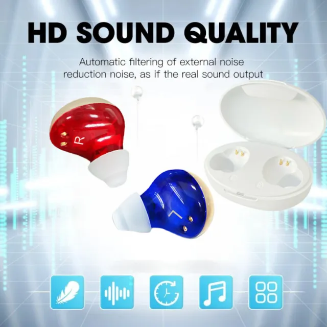 Mini 1 Pair Digital In-Ear Aids Enhancer Sound Voice Amplifier Hearing Invisible