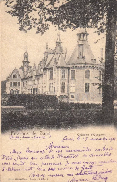 CPA BELGIQUE BELGIUM GAND château d'oydonck timbrée