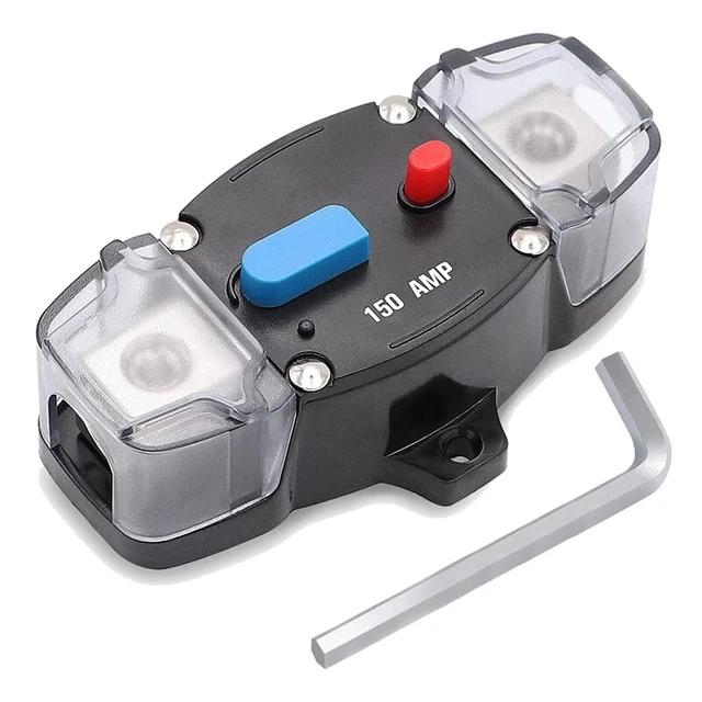 Interruttore circuito 12-48 V DC 150 con reset manuale, calibro 0-8 traino X5P7