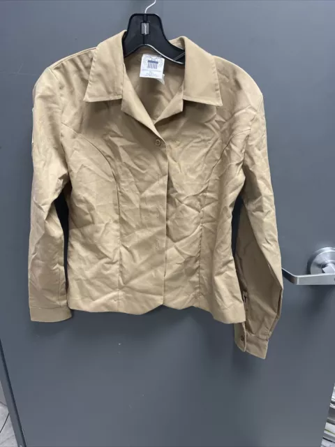 USMC Womens Khaki Long Sleeve Charlie Blouse Lance Corporal sz 10R L/S