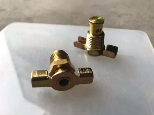 2PCS 1/4NPT Brass Petcock Drain Valve Cock Radiator Compressor Oil Water Air