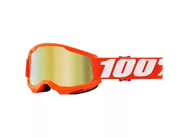 Mascherina 100% Strata 2 Junior Arancione-Lente A Specchio Oro 461251