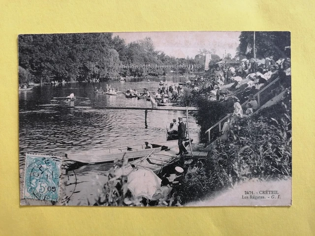 CP Ancienne FRANCE 94 - CRETEIL Val de Marne LES REGATES boats boats party
