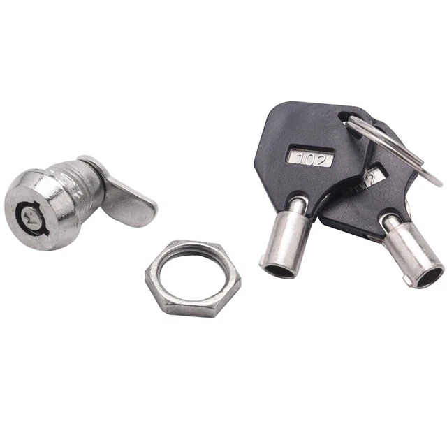 Cabinet Door Quarter Turn Security Tubular Cam Lock w Keys G3H4H4