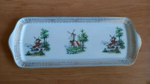 Plat à Cake Ancien Massé & Surget - Porcelaine De Berry - Motif Fleur