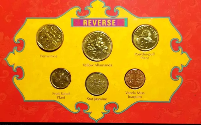 1998 Singapore 2nd series coin sets $1,50,20,10,5 & 1 Cent (+FREE 1 coin) #D4065