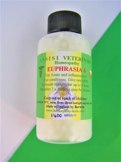 Euphrasia 6 Homeopathy Remedy Eye Care Dogs Cats   Horses 1400 Pillules