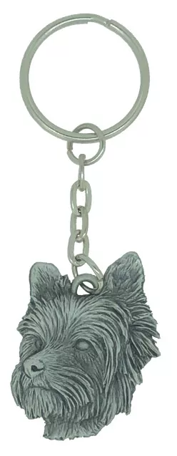 Fine English Pewter Yorkshire Terrier Dog Key Ring / Bag Charm WT5063K-66.