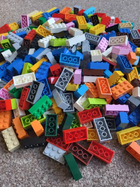 ☀️NEW! Lego 2x4 Bricks 200 Count, 5 Assorted Colors RED Orange