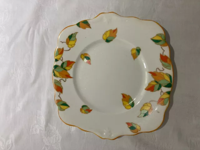 FOLEY Autumn Leaves. Art Deco Serving plate by EB&Co. English bone china.