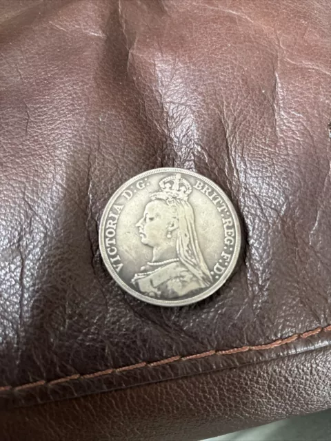 Solid Silver Crown Coin 1890 Victoria