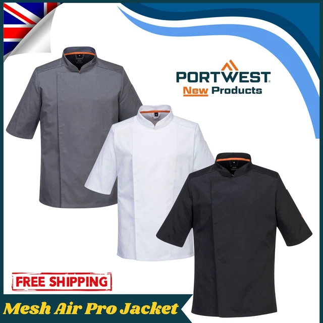 PORTWEST MeshAir Pro Jacket Short Sleeve Breathable C738 Chef Kitchen Catering